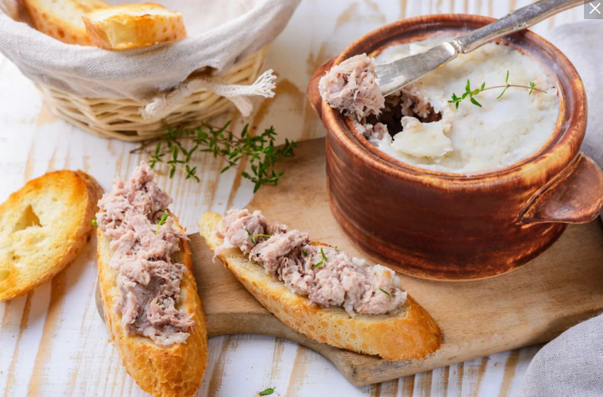Duck Rillette & Brie Crostini